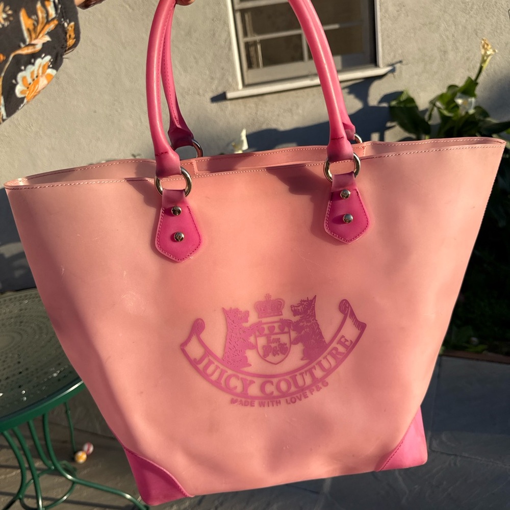 Juicy Couture Y2K Pink Jelly Tote- Crest Logo- Love P&G - Picture 2 of 9